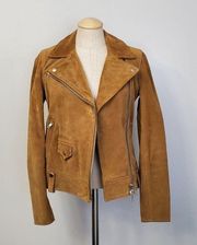 Madewell tan suede motorcycle jacket