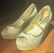 Charles David | Gold Metallic Wedges Size 7