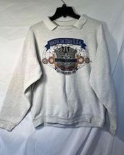 Vintage Harley Davidson 1992 faux collared brothers lll sweatshirt size XL Grey