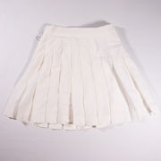 NEW Babaton Aritzia Pistilli Pleated Cheerleader Pull On Mini Skirt Solid White 