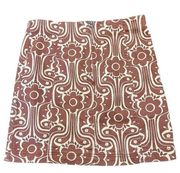 Free People  Women’s Brown & White Mid Rise Modern Femme Novelty Mini Skirt 8