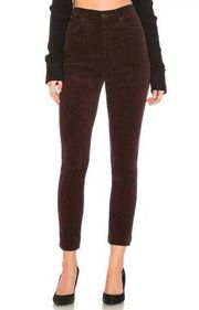 Citizens of Humanity Olivia High Rise Slim Ankle Corduroy Pant in Rasin Size 25
