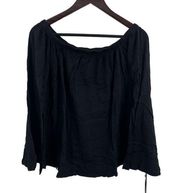 Michael Lauren Black Carmelo Bell Sleeve Off Shoulder Top Small New