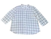 Lafayette 148 New York Women’s 100% Linen Plaid Checkered Button Down Shirt XXL