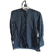 Diane Von Furstenberg Long Sleeve Collar Button-Down Shirt Abstract Black P