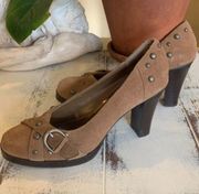 MIA Camel Suade Heel