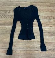 Dynamite long sleeve ribbed button front cardigan