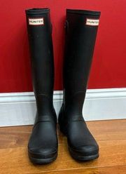 Hunter  black rain tall boots size 8