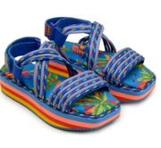 FARM RIO Blue Macaw Platform Sandal