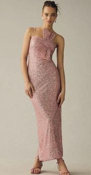 MAC DUGGAL Sequined Strapless Faux Bow Column Gown in Rose Pink Size US 0 NWT