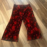 Urban outfitters silence and noise floral red stretchy pants