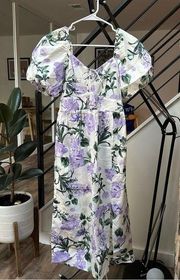 River Island floral midi dress in light purple size S (US 6)