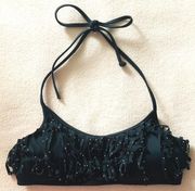 PINK - Victoria's Secret Black fringe gold studded bikini top