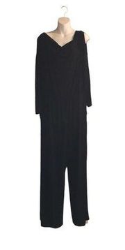 J.Jill Black Cold Shoulder Long Sleeve Jumpsuit