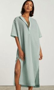 Everlane The Caftan Dress White Sage Textured