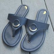 Nautica Hase T-Strap Leather Thong Sandals