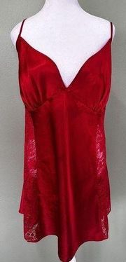 Secret Treasures Slip Dress Nightgown Lingerie Red Sexy Sz 4XL Lace Coquette​