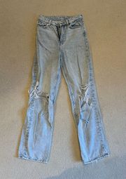 Ripped Loose Straight Jeans