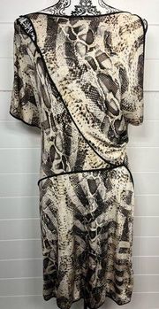 Dress Womens Sz XS Snake Print Cocoa Combo Rocker BikerCore Edgy