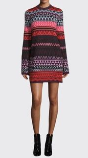 MCQ Alexander McQueen Greek pattern wool mini dress Size L