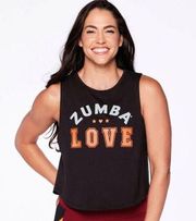 Zumba Love Muscle Tank Top - Black & Orange NWOT Size medium