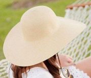 J. Crew Packable Straw Hat Wide Brim One Size Trim Versatile Summer Packable