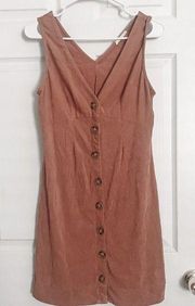 ILLA ILLA salmon corduroy button down dress