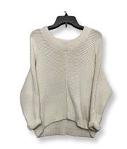 Mossimo Supply Co Mossimo Womens Pullover Sweater Solid Beige Long Dolman Sleeve Boxy Fit S