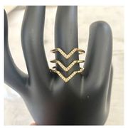 Stella and Dot gold tone Pave Chevron ring