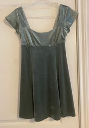 Sage Green Velvet Dress