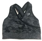 Gymshark Adapt Camo Seamless Sports Bra Black Camo