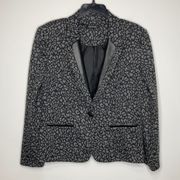 Notations animal print blazer with faux leather size medium