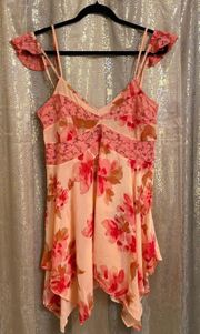 Monday Morning Floral Trapeze Slip Dress,S NWOT