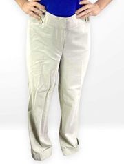 00s WORTHINGTON Vintage Cream Straight Leg Cuffed Hem Stretch Dress Pants