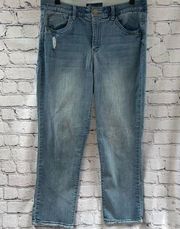 Democracy Absolution Light Wash Denim Jeans Slightly Distressed Size 10