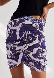 Free People She's Something Else Printed Mini Skirt in Plum