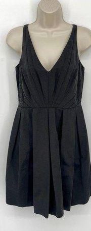 Z Spoke by Zac Posen Women's V Neckline Pleated Cocktail Dress Sz 6 Black $225