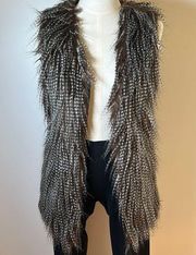 Faux Fur Open Front Vest Women's Size Small