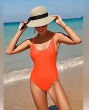 PRETTYGARDEN NWT Womens  Tummy Control Sunset Orange Swimsuit Bathing Suit  Sz XL