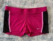 Nike  Berry Pink Black Dri Fit Tempo Athletic Shorts Women's Small