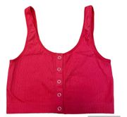 PacSun LA Hearts Tank Top Button Fitted Small Red Shirt