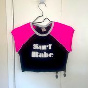 Surf babe cropped swim shirt rash guard hot pink OP Pro