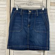 SEVEN7 Utility Jean Skirt Blue-8