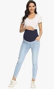 Isabel Maternity  Boyfriend Denim Jeans with Crossover
Panel Size 2 Raw Hem W687