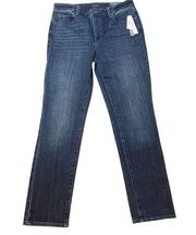 Talbots Straight‎ Leg Jeans Size 6 Petite Medium Wash High Waist Full Length