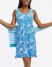 Draper James Intimates Blue Floral Sleeveless Nightgown Dress