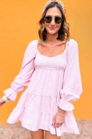 Pink Gingham Smocked Dress