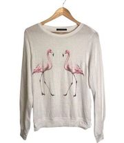 Wild Fox Shirt Flamingos White Pink Flamingos Size XS EUC