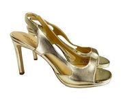 Donald Pliner Kayla Slingback Sandal Heel Gold 9.5