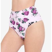 Purple Rose Moth High-Waisted Swim Bottoms S